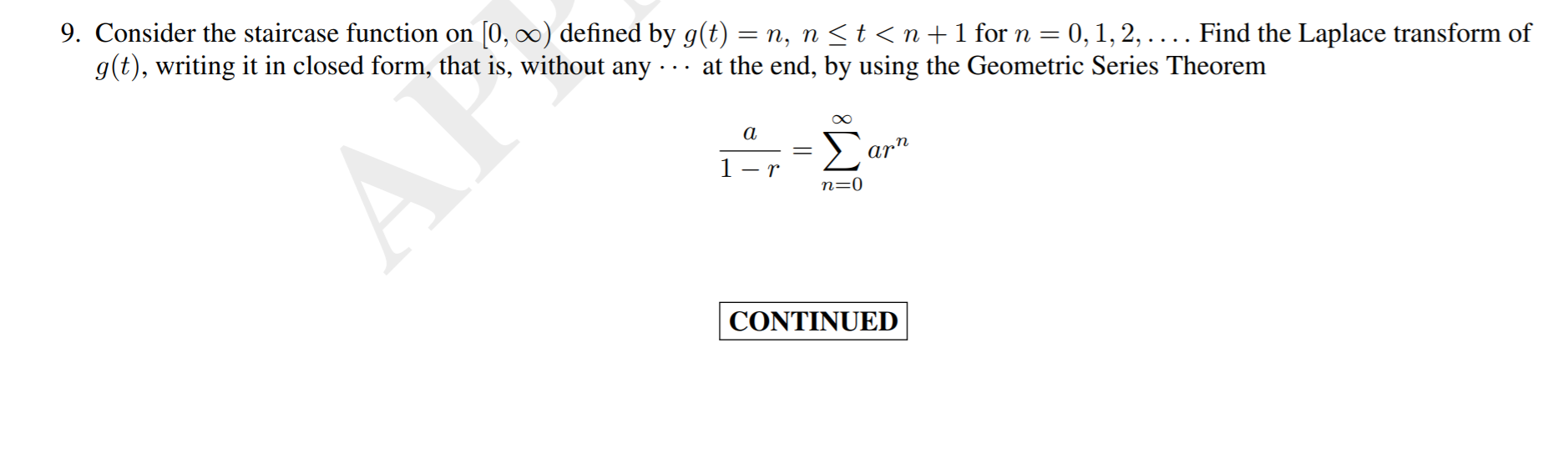 Solved 9 Consider The Staircase Function On 0 0 Define Chegg Com