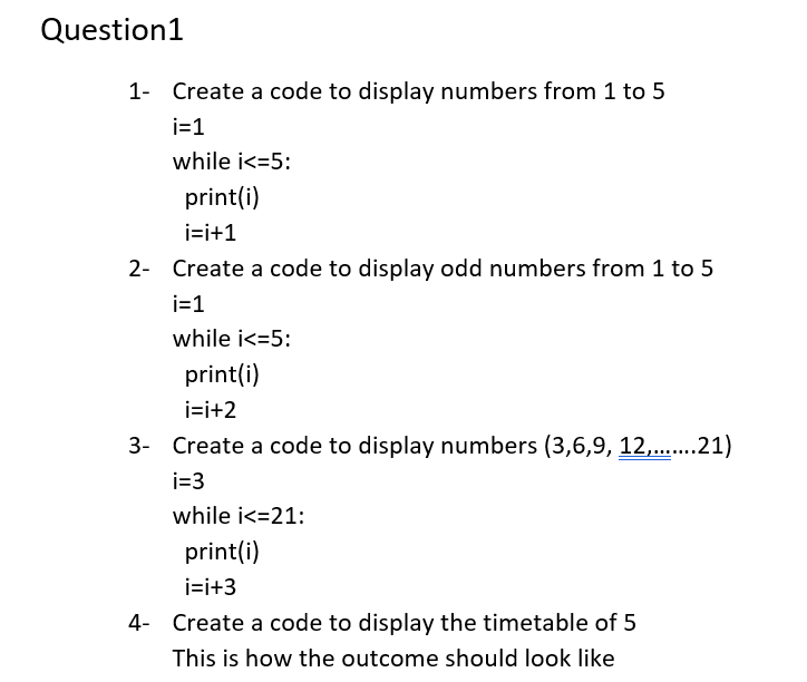 Solved Create a code for each of the following questions. | Chegg.com
