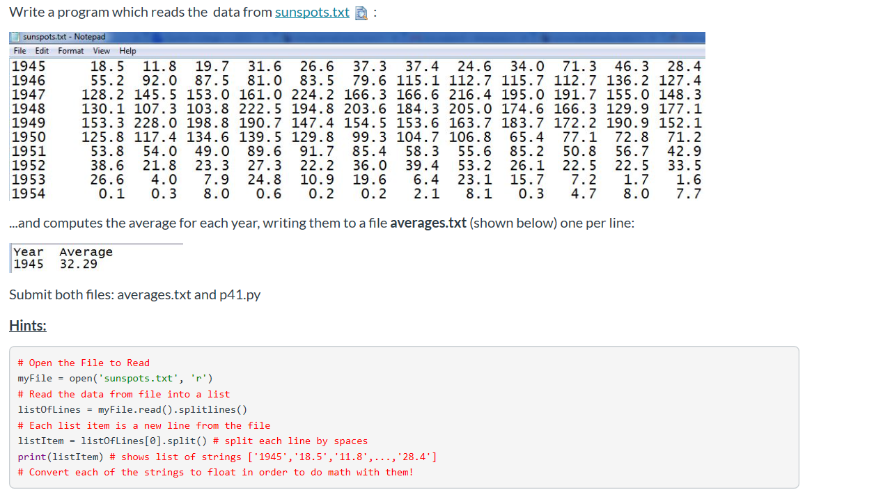 Solved Write a program which reads the data from | Chegg.com