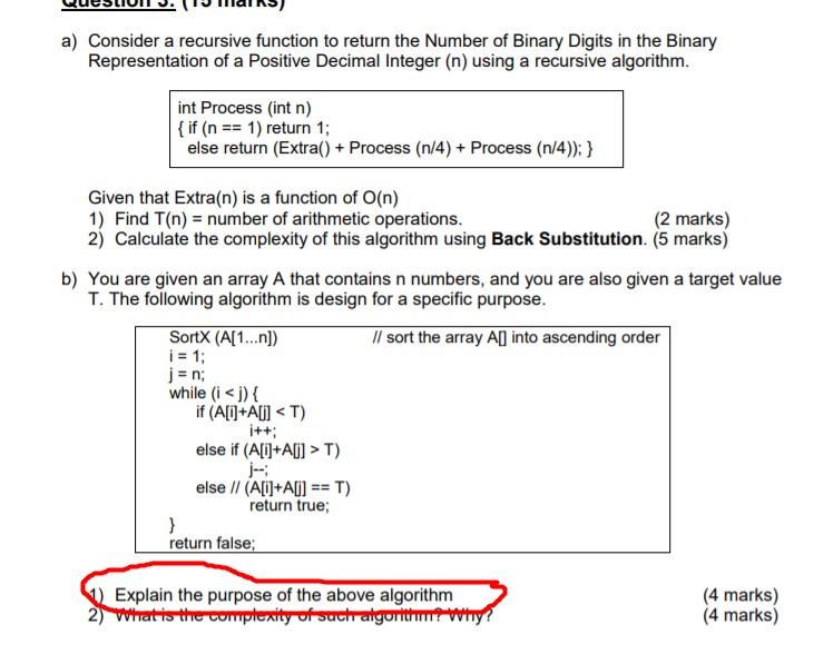 Solved a) Consider a recursive function to return the Number | Chegg.com