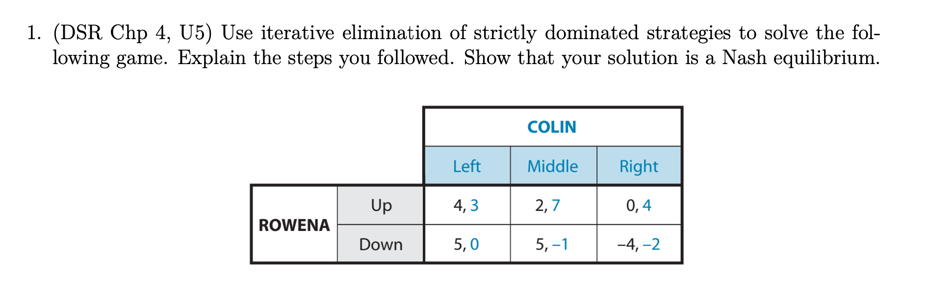 Solved 1. (DSR Chp 4, U5) Use iterative elimination of | Chegg.com