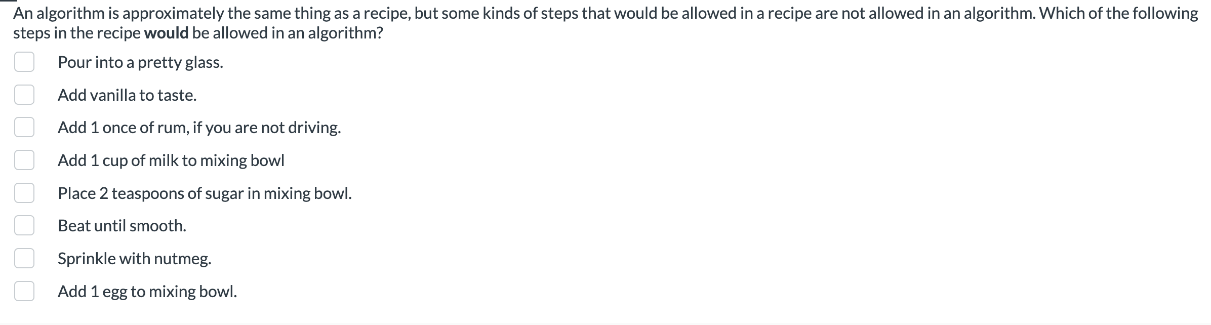Solved An algorithm is approximately the same thing as a | Chegg.com