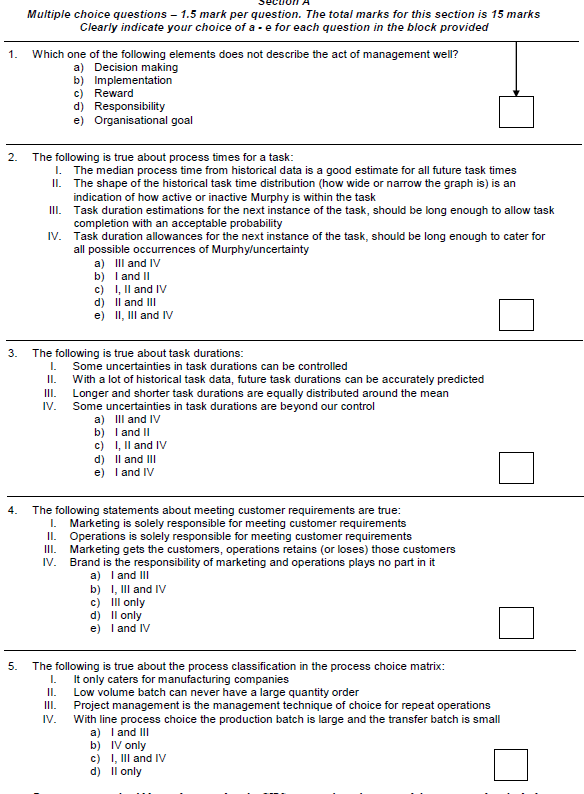 Solved Multiple choice questions - 1.5 mark per question. | Chegg.com