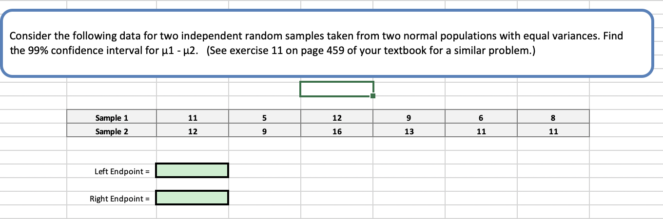 Solved Consider the following data for two independent | Chegg.com