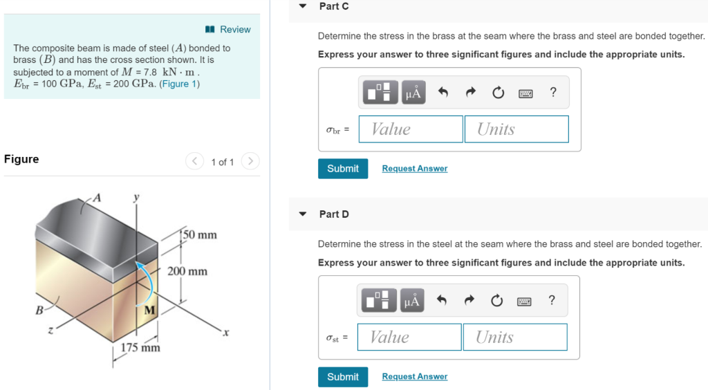 Solved Part A Review Determine the maximum bending stress in | Chegg.com