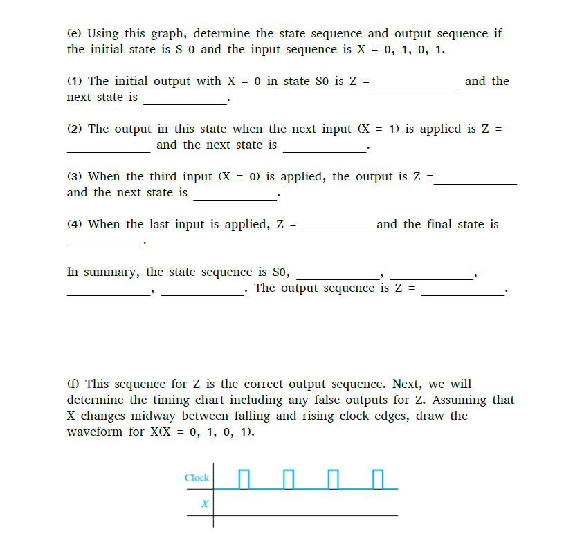 (e) Using this graph, determine the state sequence | Chegg.com