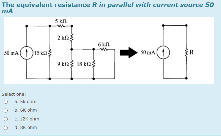 Solved The equivalent resistance R in parallel with current | Chegg.com