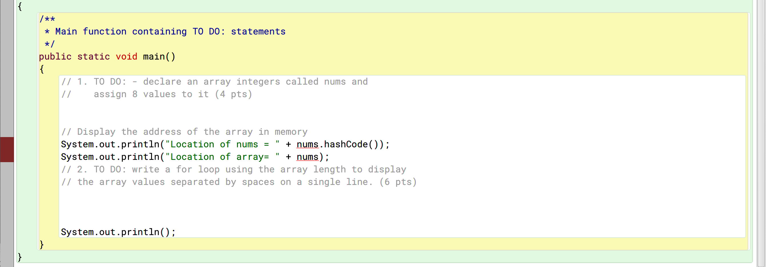 Solved Need Help with this java. I need the "to do sections" | Chegg.com