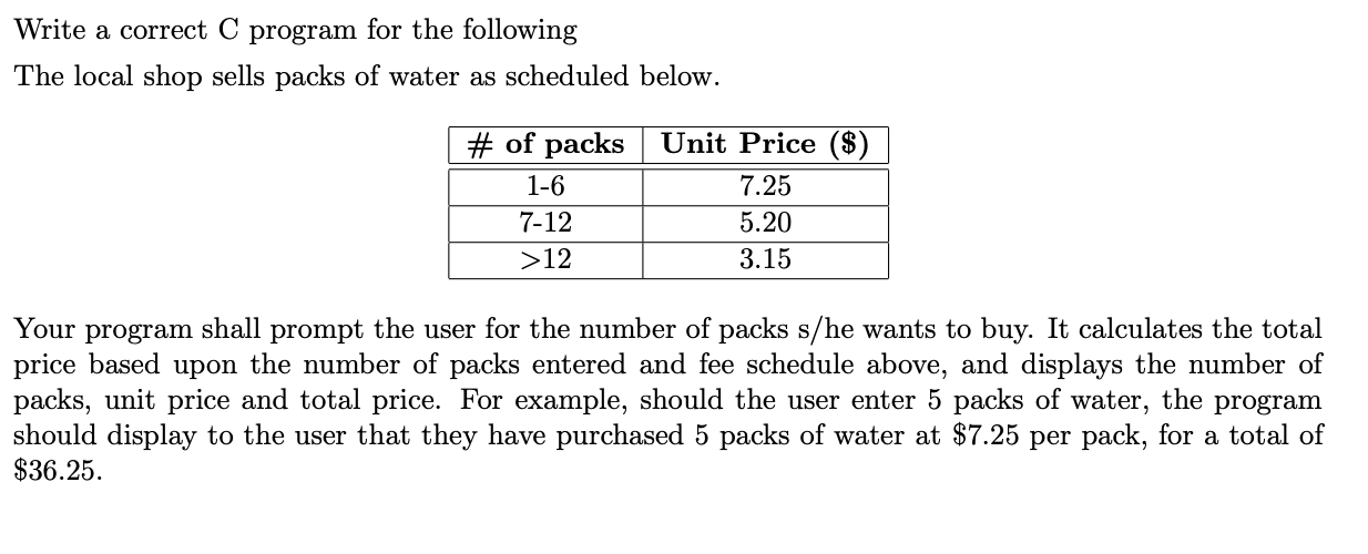 Solved Write a correct C program for the following The local | Chegg.com