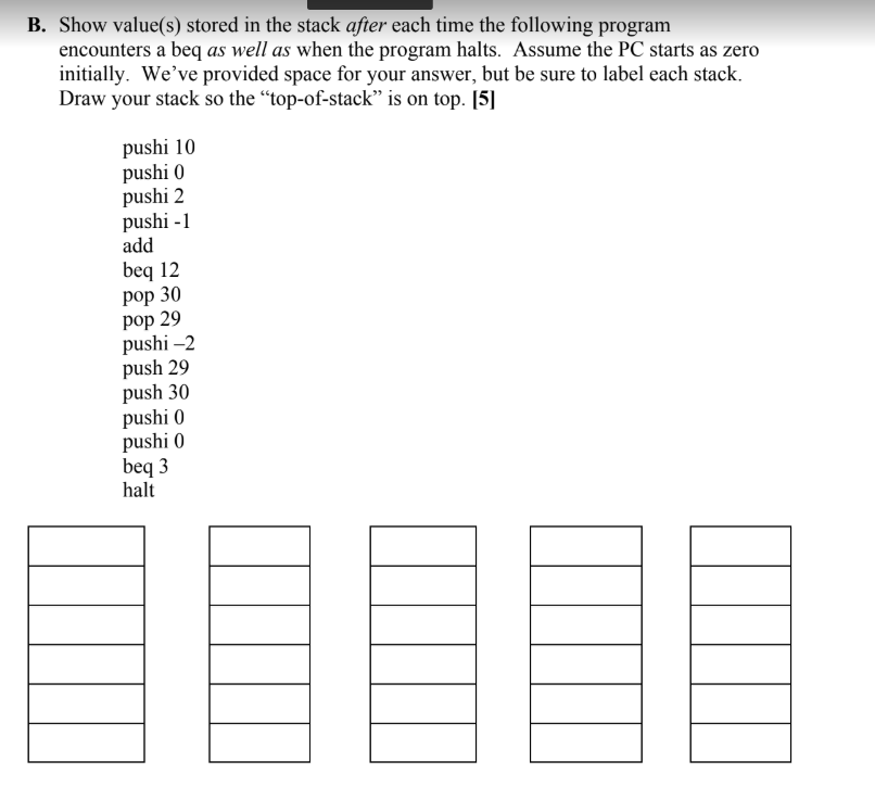 Solved Question 1: Consider the 8-bit stack-based ISA named | Chegg.com
