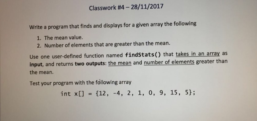 Solved Classwork Write A Program That Finds Chegg Com