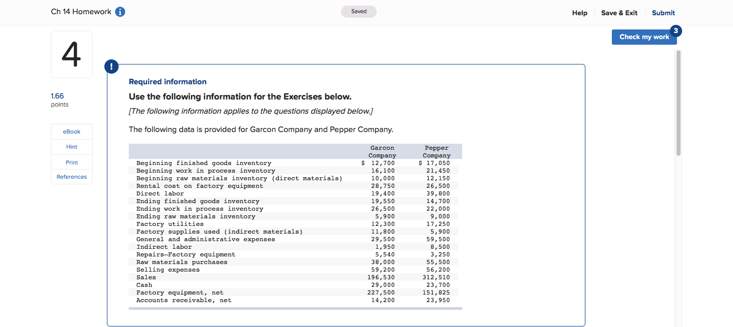 Solved Ch 14 Homework Saved Help Save & Exit Submit Check my | Chegg.com