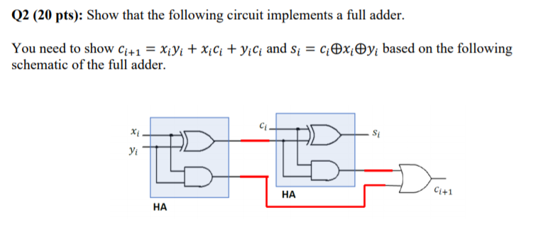 Solved Q2 (20 Pts): Show That The Following Circuit | Chegg.com