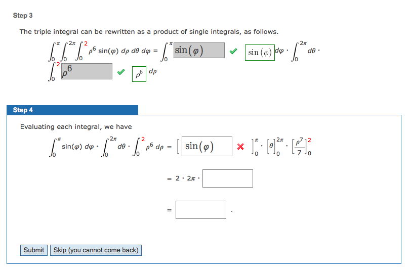 Solved Step 3 The triple integral can be rewritten as a | Chegg.com