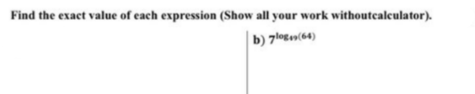 Solved Find the exact value of each expression (Show all | Chegg.com
