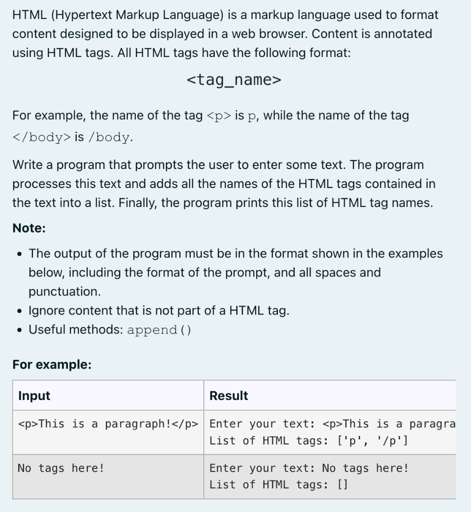 Solved HTML (Hypertext Markup Language) is a markup language