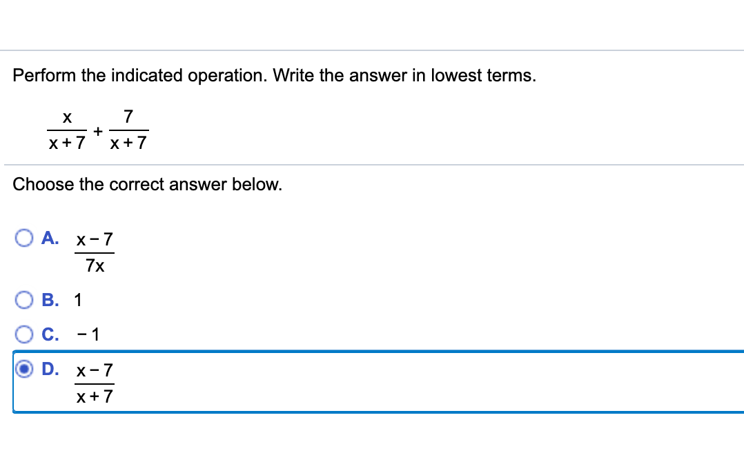 Solved Perform the indicated operation. Write the answer in | Chegg.com