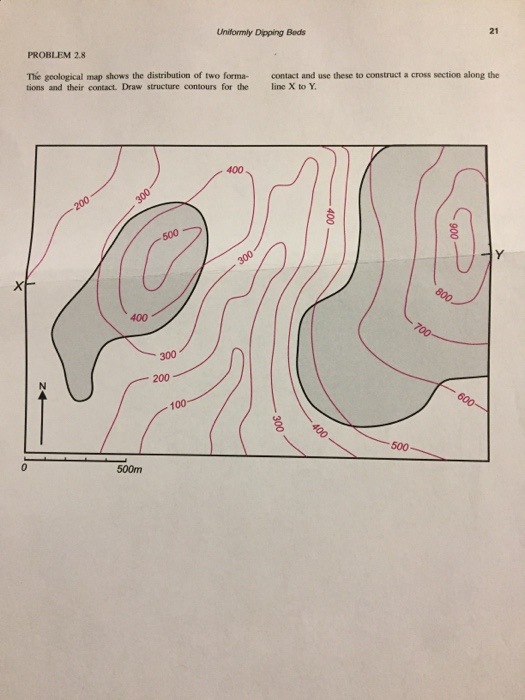 Solved The geological map shows the distribution of two | Chegg.com