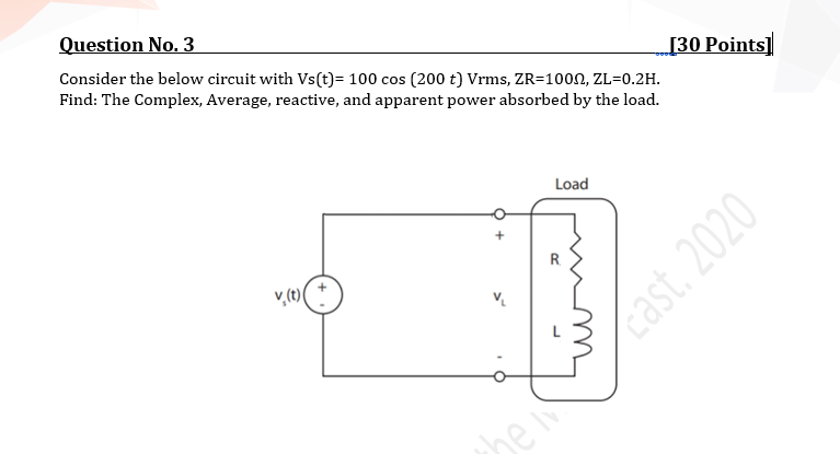 Solved [30 Points) Question No.3 Consider The Below Circuit | Chegg.com