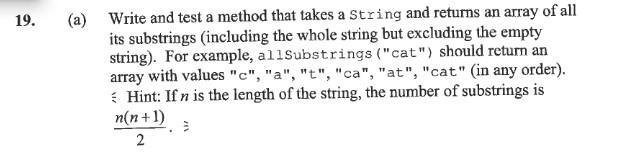 Solved 19. (a) Write and test a method that takes a string | Chegg.com