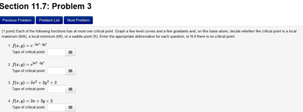 Solved Section 11.7: Problem 3 Previous Problem Problem List | Chegg.com