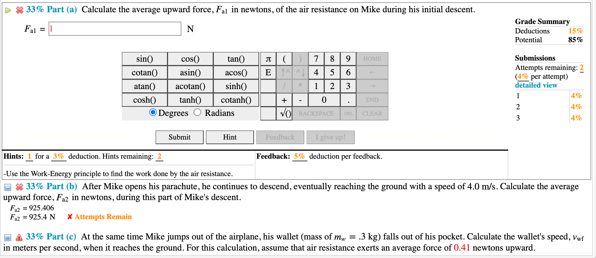 Solved (10\%) Problem 10: Mike has a mass of mM=79 kg.He | Chegg.com