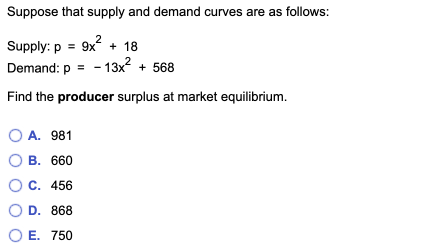 Solved Suppose That Supply And Demand Curves Are As Follows: | Chegg.com