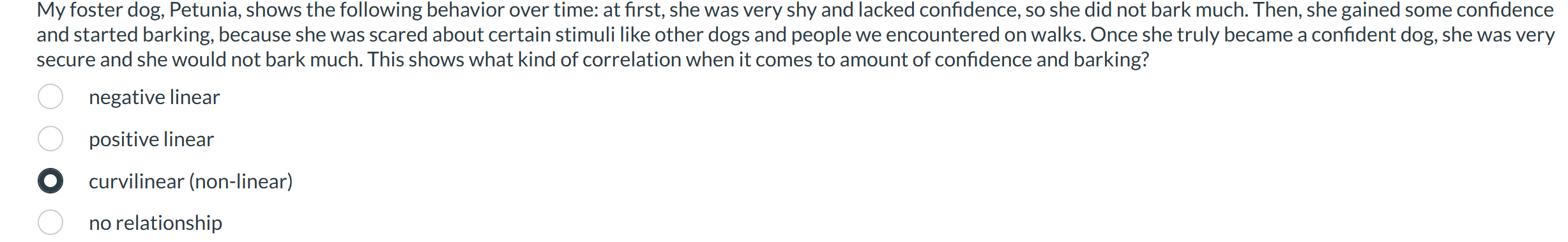 Solved My foster dog, Petunia, shows the following behavior | Chegg.com