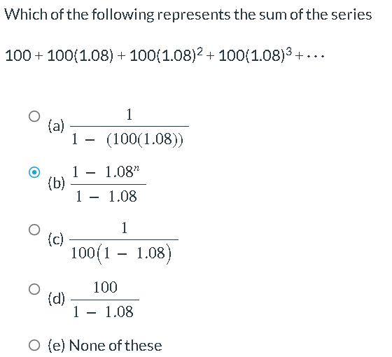 Solved Which of the following represents the sum of the | Chegg.com
