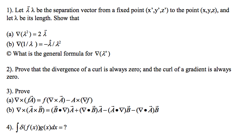 Solved 1 Let A 2 Be The Separation Vector From A Fixed Chegg Com