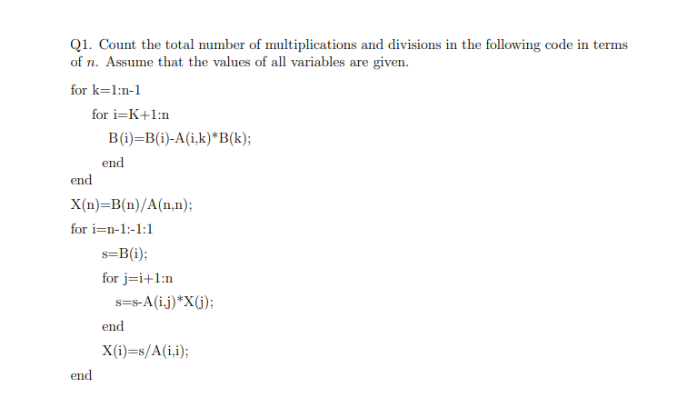 Solved Qi. Count the total number of multiplications and | Chegg.com