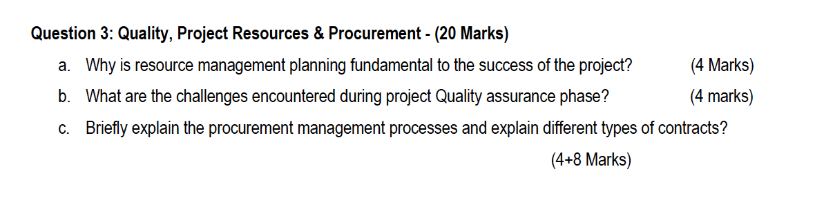 Solved Why is resource management planning fundamental to | Chegg.com