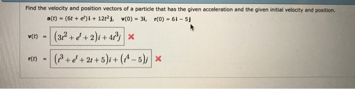 Solved Find the velocity and position vectors of a particle | Chegg.com