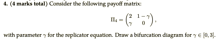 Solved 4. (4 marks total) Consider the following payoff | Chegg.com
