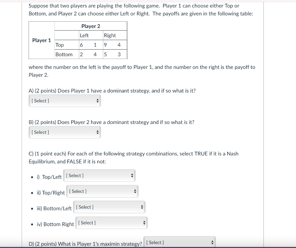 Solved Suppose That Two Players Are Playing The Following | Chegg.com