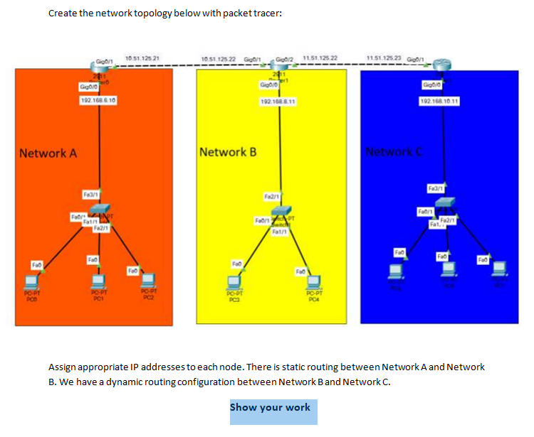 Solved Create The Network Topology Below With Packet Tracer: | Chegg.com