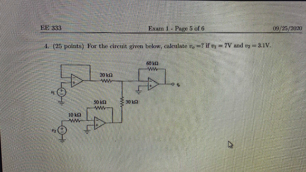 Solved For the circuit given below, calculate V0= ? if V1 = | Chegg.com