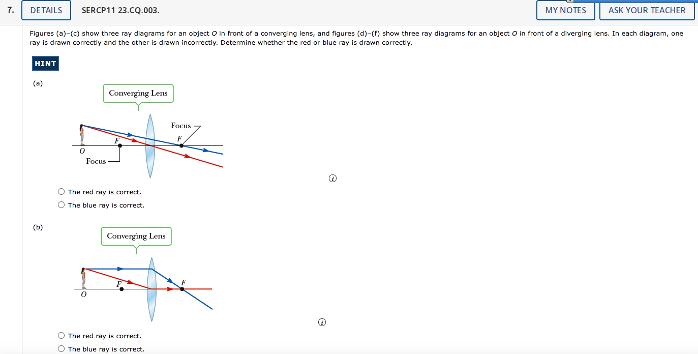Solved ray is drawn correctly and the other is drawn | Chegg.com