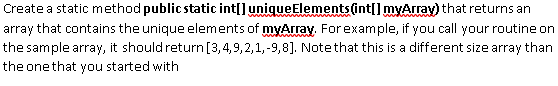 Solved Create a static method public static int[] | Chegg.com