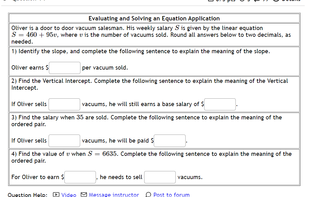 Solved evaluating and solving an equation application oliver chegg