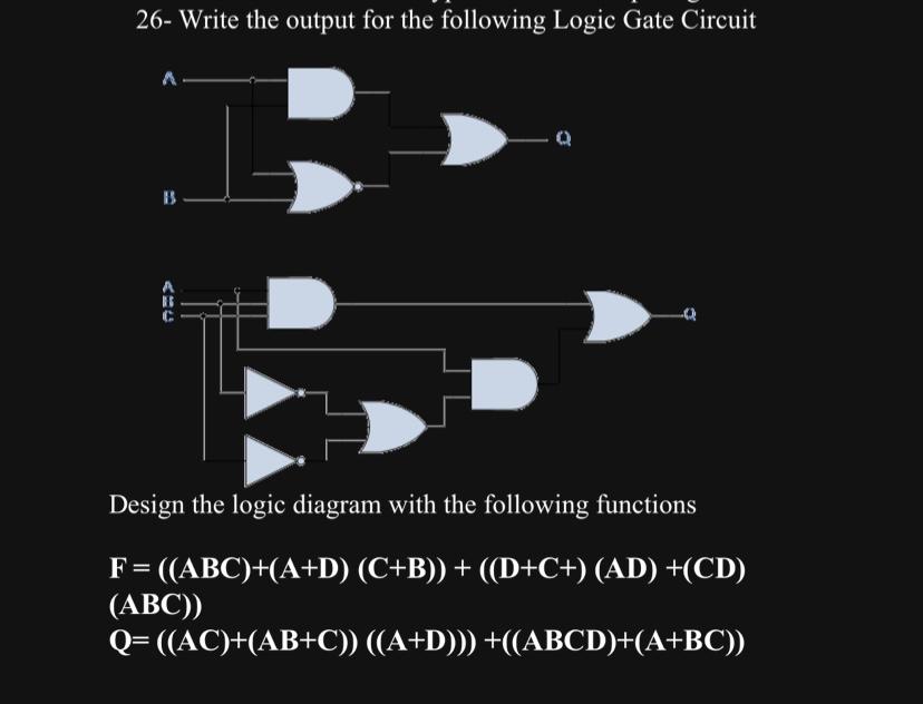 26- Write the output for the following Logic Gate | Chegg.com