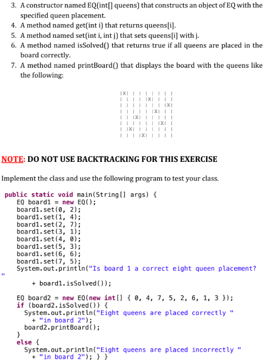 Solved Exercise 1: The Eight Queens problem is to find a | Chegg.com