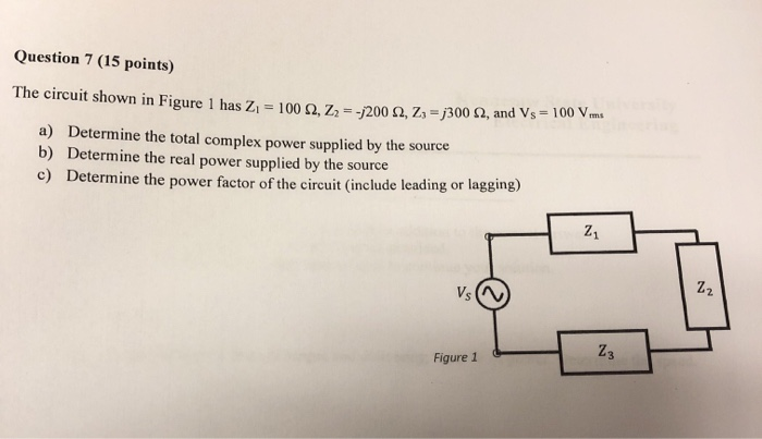 Solved Question 7 (15 points) The circuit shown in Figure 1 | Chegg.com