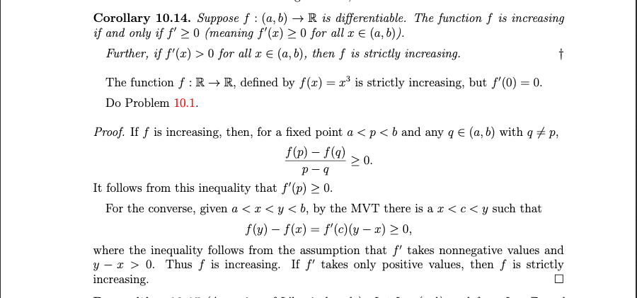 Solved Corollary 10 14 Suppose F A B R Is Differenti Chegg Com