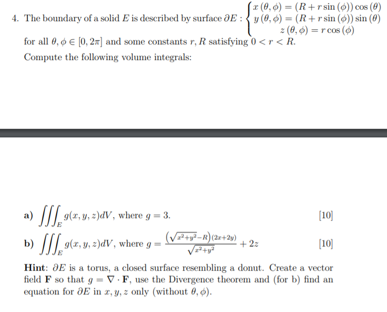 X 0 0 R R Sin 0 Cos 0 4 The Boundary Of A Chegg Com