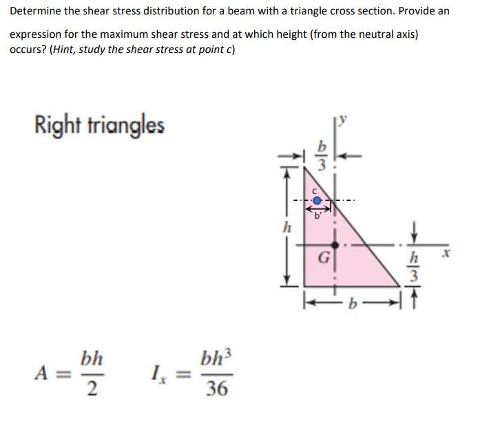 Solved Determine the shear stress distribution for a beam | Chegg.com