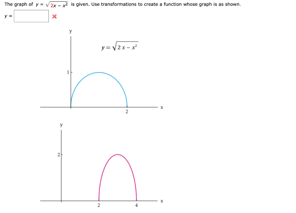 Solved The Graph Of Y 2x X2 Is Given Use Transformat Chegg Com