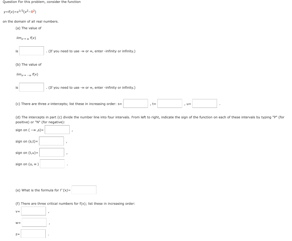 Solved Question For this problem, consider the function | Chegg.com