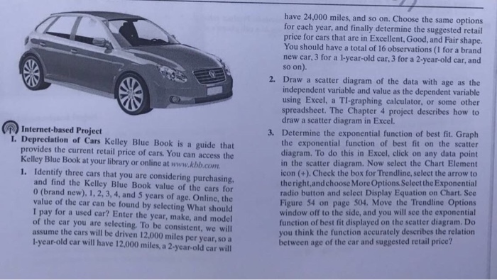 Depreciation of Cars Kelley Blue Book is a guide that | Chegg.com