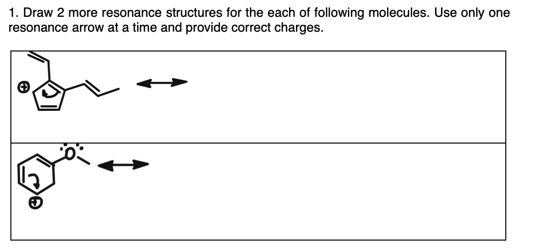 Solved Draw 2 ﻿more resonance structures for the each of | Chegg.com